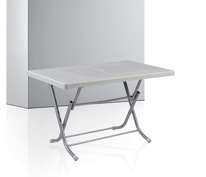 MD S349 Folding Plastic Table (White)