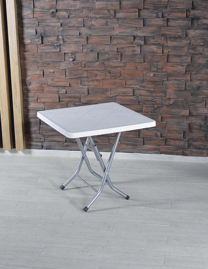 MD S350 Folding Plastic Table 80x80cm (White)
