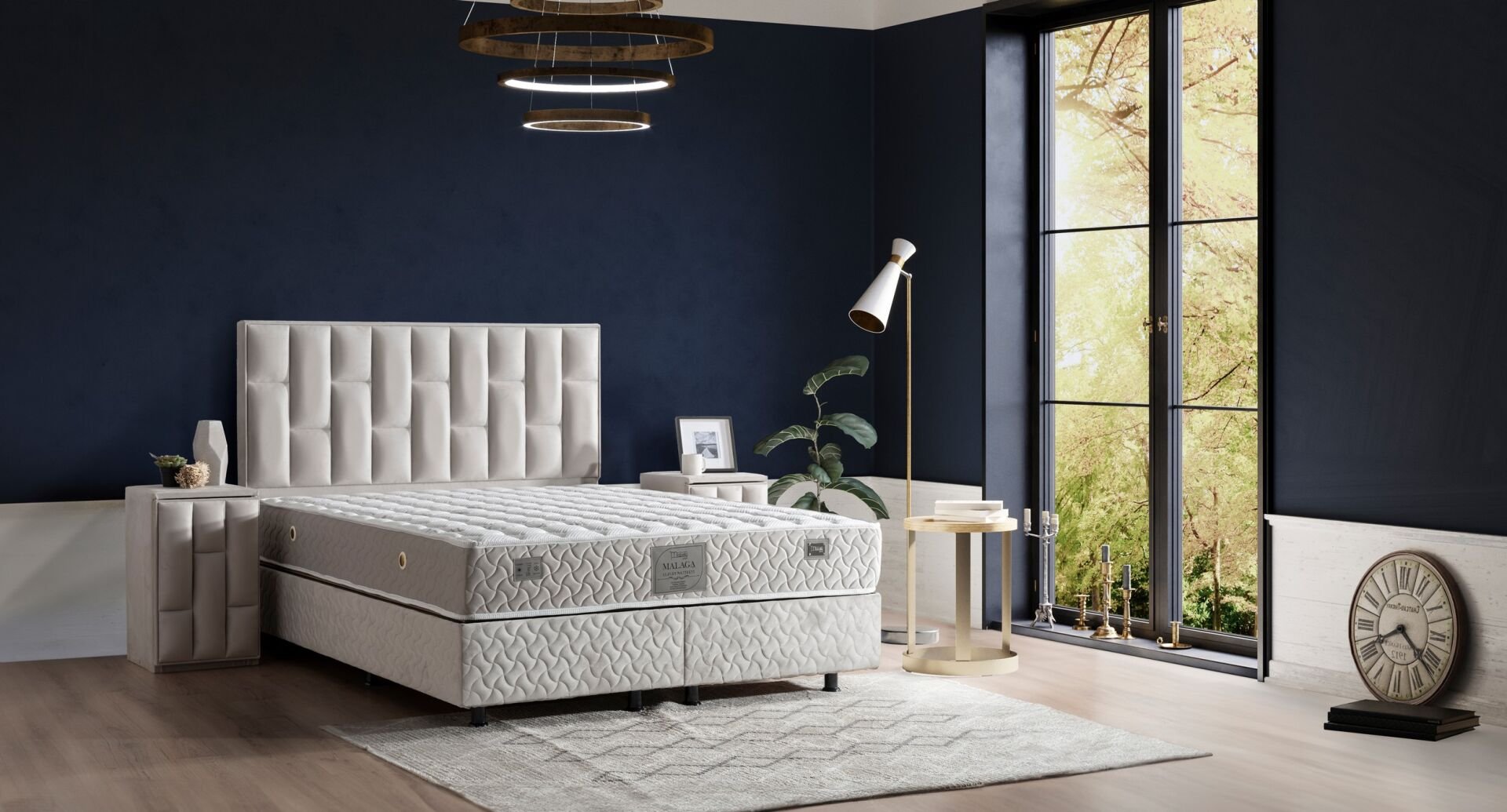 Malaga 150x200 Çift Kişilik Baza, Başlık Seti MBL1413