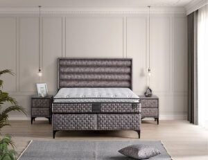 Arobel 140x190 Çift Kişilik Yatak, Baza, Başlık Seti MYB1312B