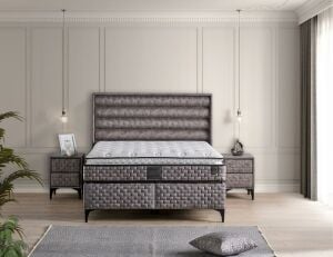 Arobel 150x200 Çift Kişilik Yatak, Baza, Başlık Seti MYB1312B