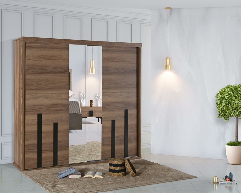 Rio Sliding Bedroom Set Walnut AHR1017