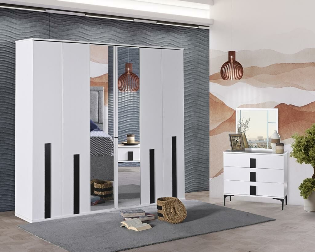 Rio Bedroom Set with Doors White AHR1018