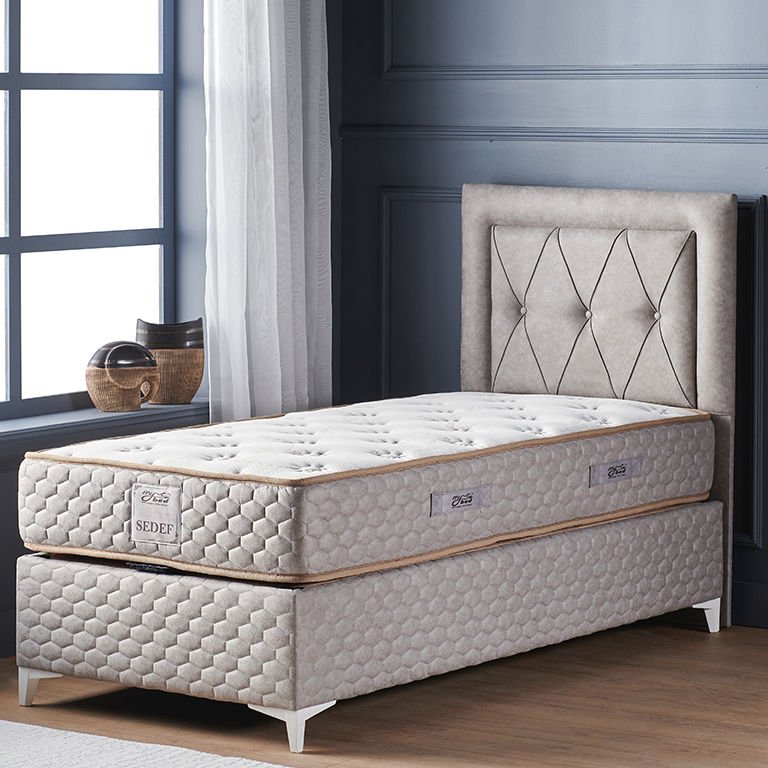 Sedef 120x200 Tek Kişilik Yatak, Baza, Başlık Seti MYB1314