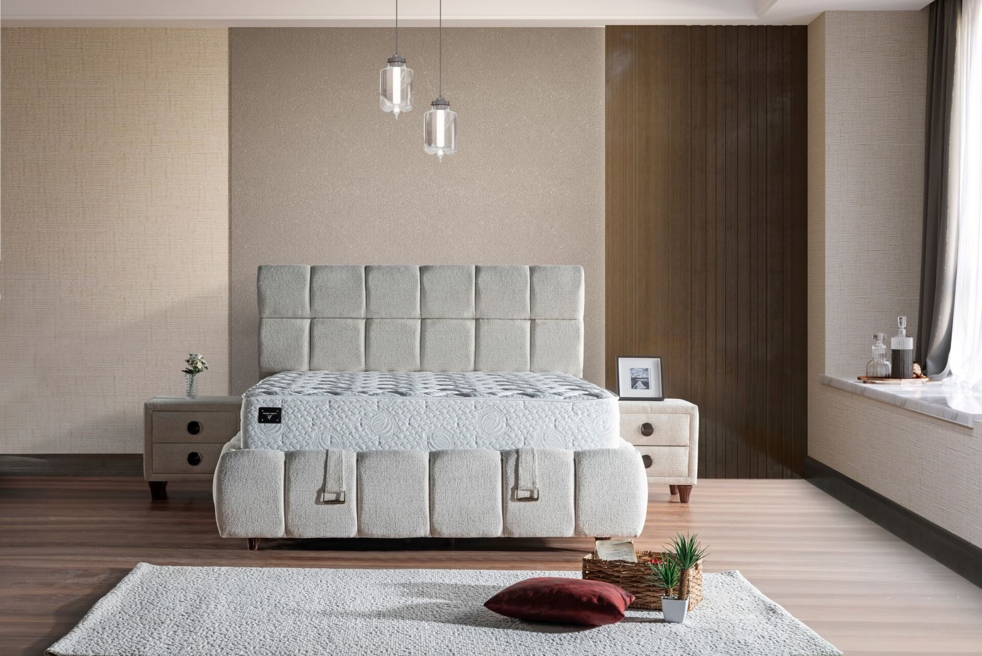 Art Bed 120x200 Tek Kişilik Yatak, Baza, Başlık Seti CP1004