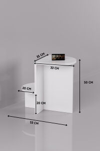 MD Setro Yan Sehpa Suntalam Beyaz 53x35 cm