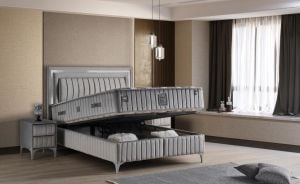 Flora 150x200 Çift Kişilik Yatak, Baza, Başlık Seti MYB1319
