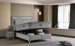 Flora 160x200 Çift Kişilik Yatak, Baza, Başlık Seti MYB1319