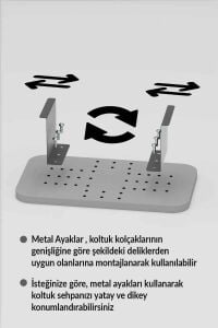 MD Koltuk Yanı Tepsi Sehpa Siyah 2'li