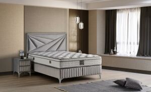 Prizma 150x200 Çift Kişilik Yatak, Baza, Başlık Seti MYB1320A