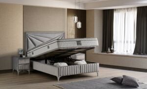 Prizma 150x200 Çift Kişilik Yatak, Baza, Başlık Seti MYB1320A