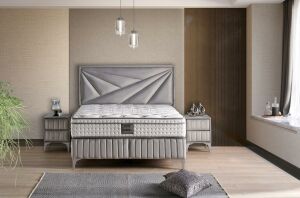 Prizma 150x200 Çift Kişilik Yatak, Baza, Başlık Seti MYB1320A