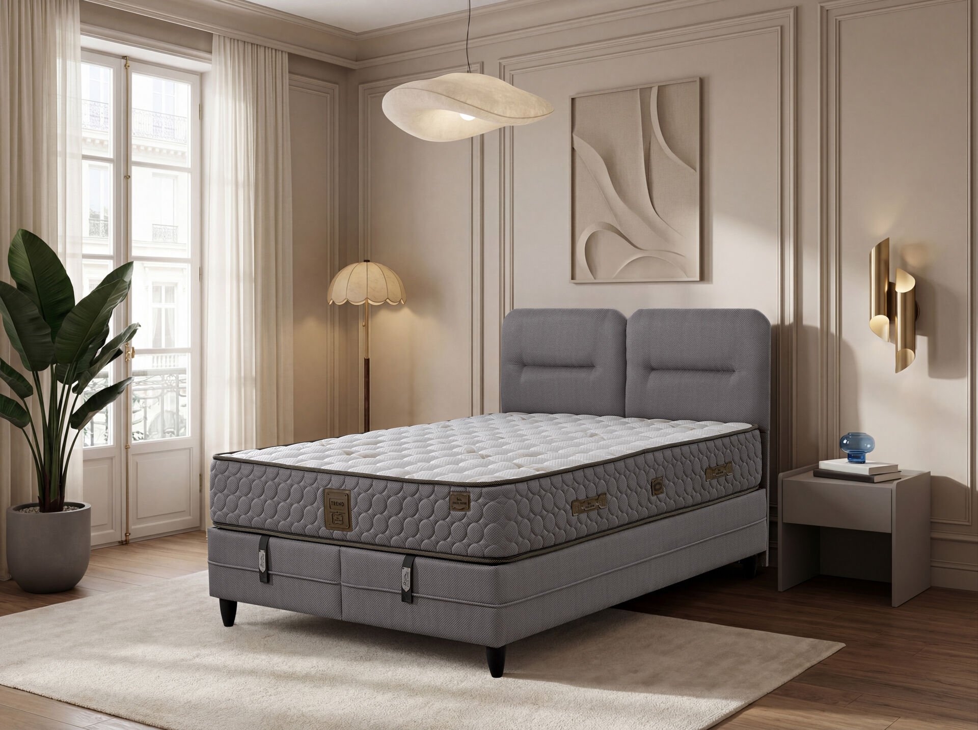 Simba 140x190 Çift Kişilik Yatak, Baza, Başlık Seti EY3016