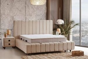 Tokyo 150x200 Çift Kişilik Yatak, Baza, Başlık Seti CP1006