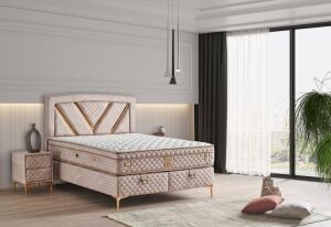 Niobe 160x200 Çift Kişilik Yatak, Baza, Başlık Seti MYB1322A