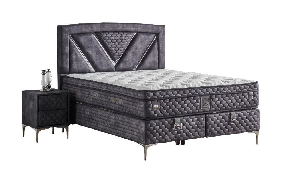 Niobe 150x200 Çift Kişilik Yatak, Baza, Başlık Seti MYB1322B