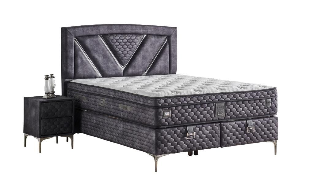 Niobe 150x200 Çift Kişilik Yatak, Baza, Başlık Seti MYB1322B