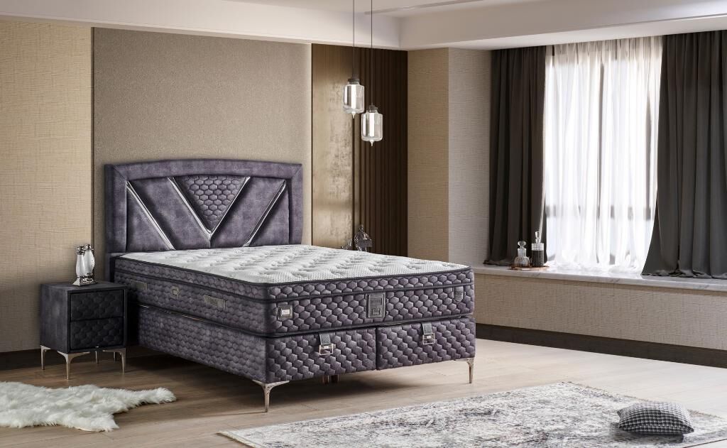 Niobe 150x200 Double Mattress, Divan Base, Headboard Set MYB1322B