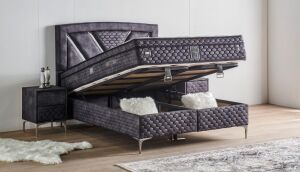 Niobe 150x200 Çift Kişilik Yatak, Baza, Başlık Seti MYB1322B