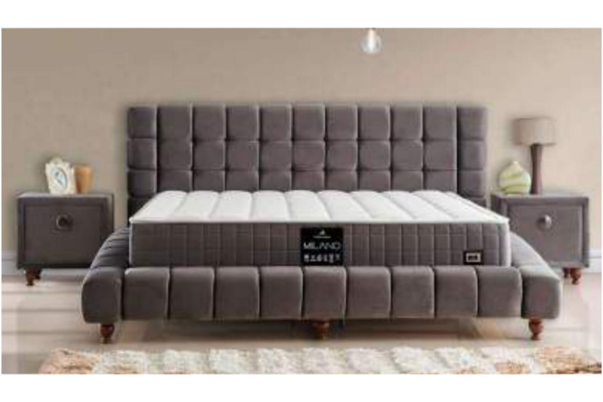 Milano 90x200 Single Mattress, Divan Base, Headboard Set CP1008