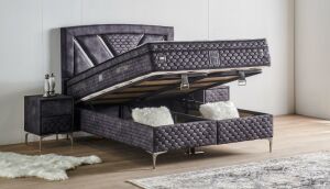 Niobe 160x200 Çift Kişilik Yatak, Baza, Başlık Seti MYB1322B