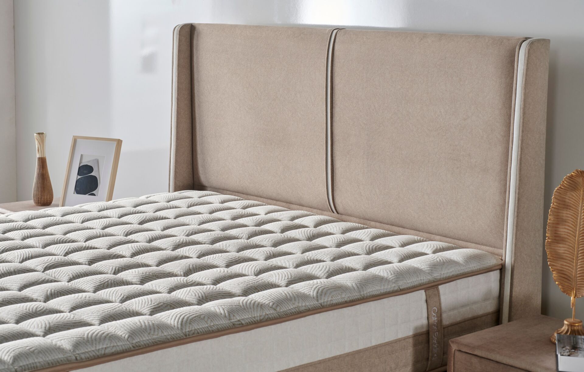Trend Krem 120 cm Tek Kişilik Baza Başlığı CB3214