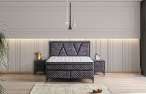 Rodos 150x200 Çift Kişilik Yatak, Baza, Başlık Seti MYB1325B
