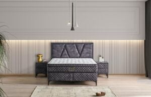 Rodos 160x200 Çift Kişilik Yatak, Baza, Başlık Seti MYB1325B