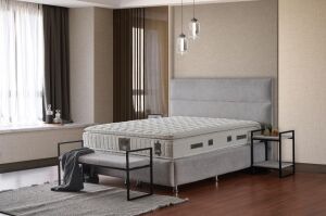Hilton 140x200 Çift Kişilik Yatak, Baza, Başlık Seti MBL1005