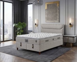 Carla 200x200 Çift Kişilik Yatak, Baza, Başlık Seti EY3019