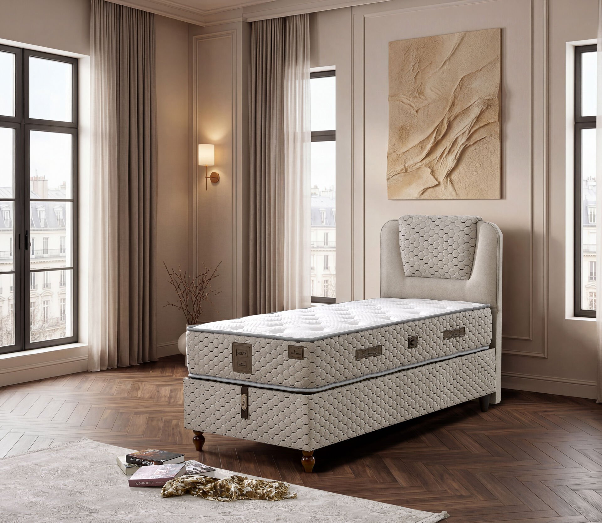Pera 100x200 Tek Kişilik Yatak, Baza, Başlık Seti EY3021