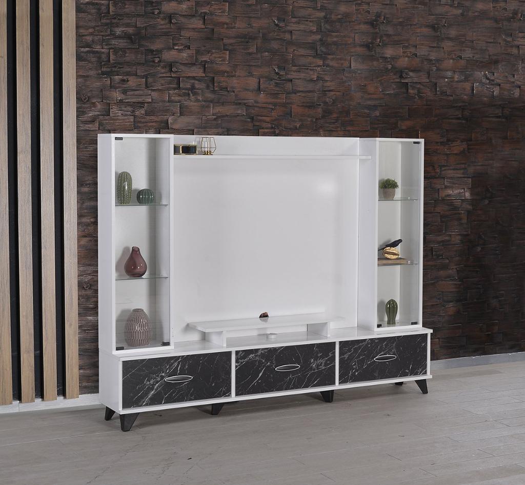 Deniz White-Black Marble Living Unit E4027