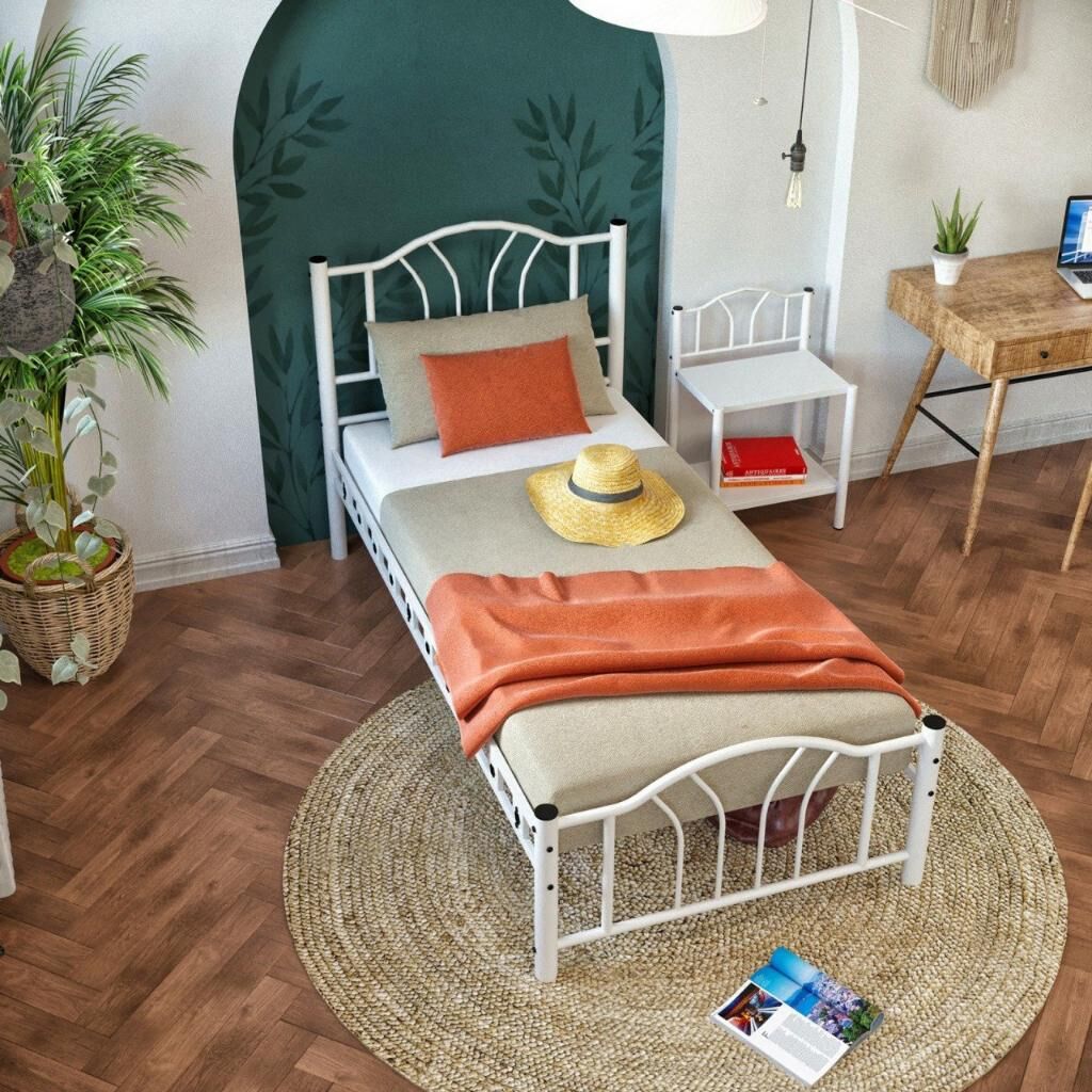 Bella Metal Karyola 120x200 ARM141 Beyaz