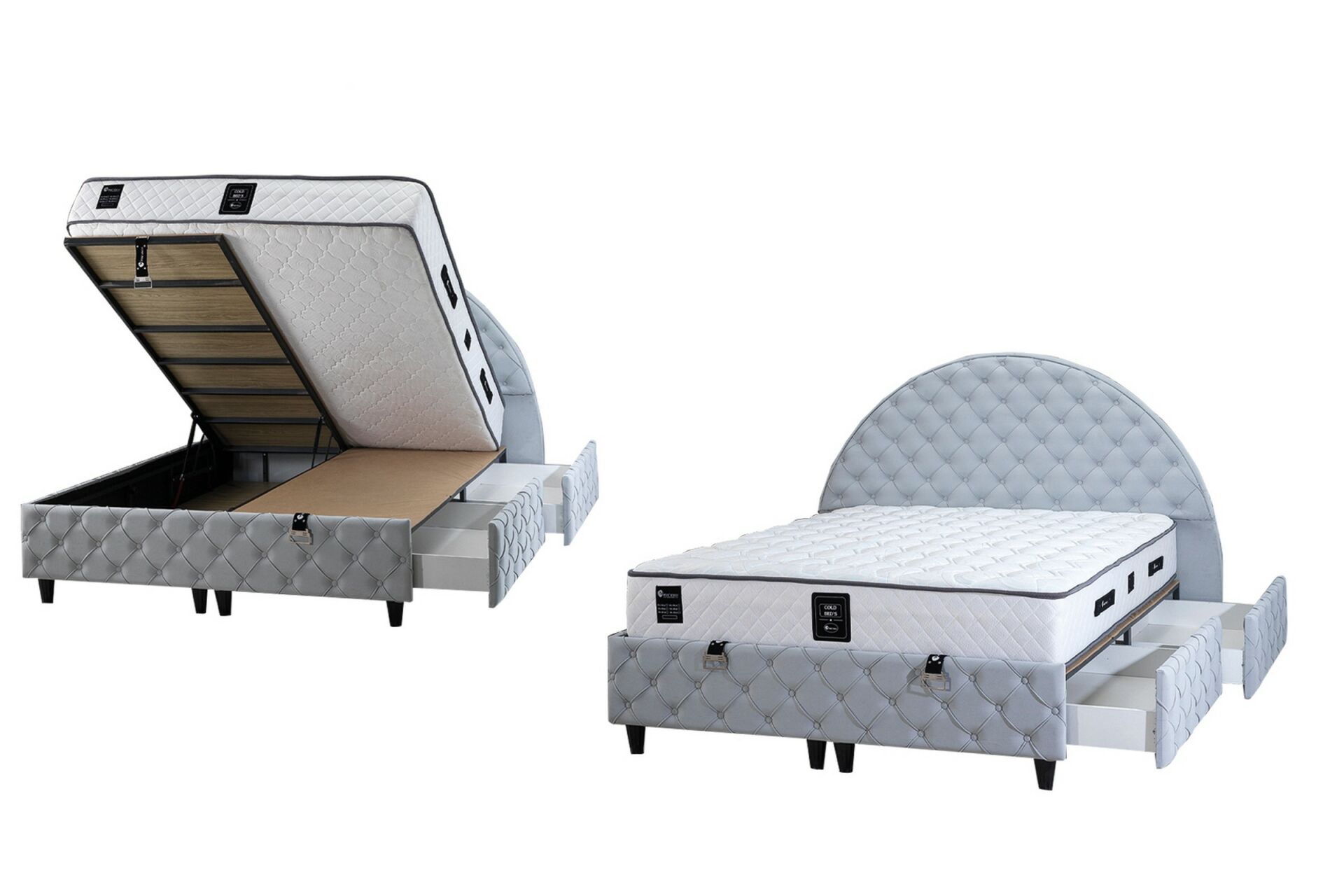 Cold Bed 160x200 Çift Kişilik Baza, Başlık Seti PV1312