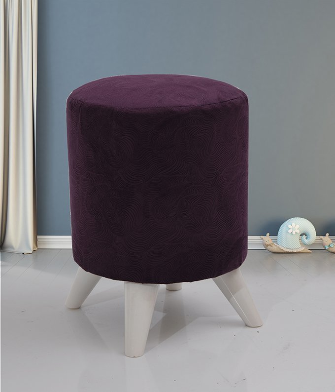 MD Luxury Round Plum Pouf U734
