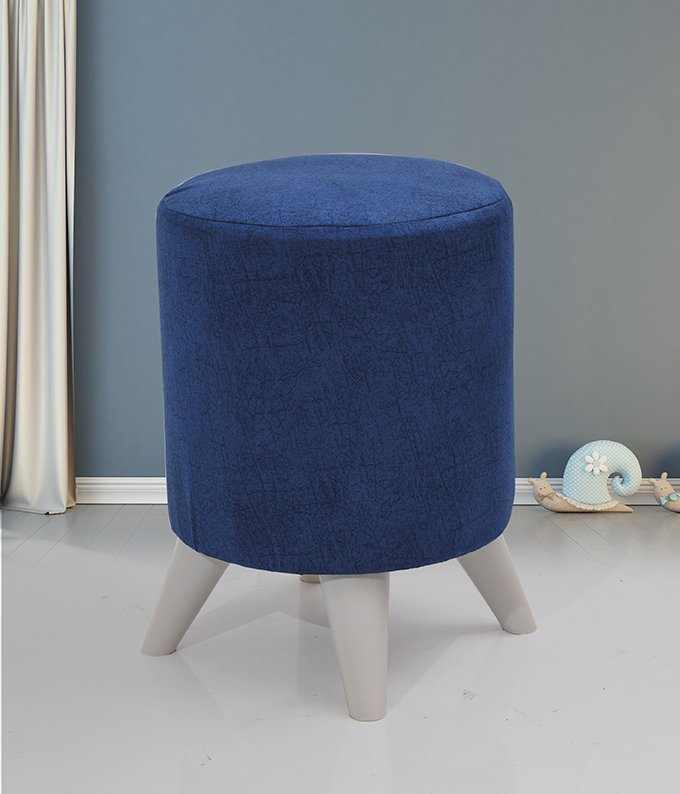 MD Luxury Round Blue Pouf U735