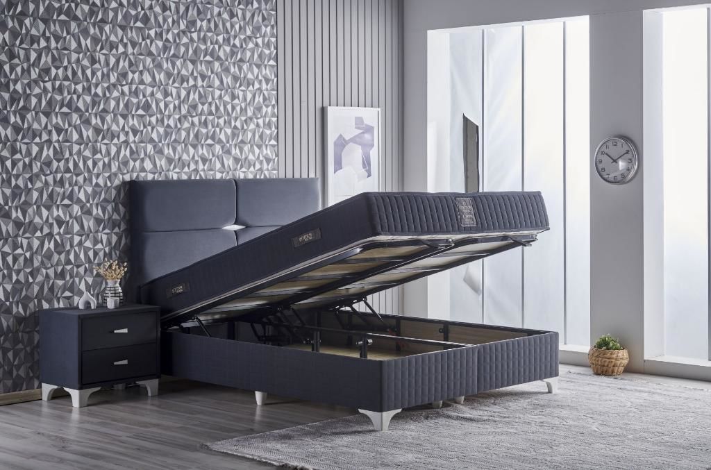 Setra 200x200 Double Divan Base and Headboard Set CB2422