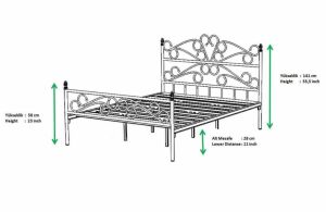Bergama Metal Karyola 150x200 ARM087