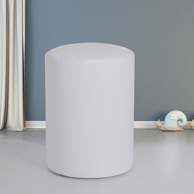 MD Round White Pouf U743