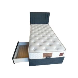 Alaçatı Çekmeceli 120x200 Tek Kişilik Yatak, Baza, Başlık Seti PV301