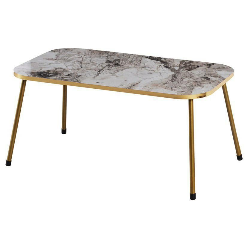 MD Marble-effect Square Coffee Table (White)