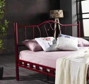 Orkide Metal Karyola 180x200 ARM108 Bordo
