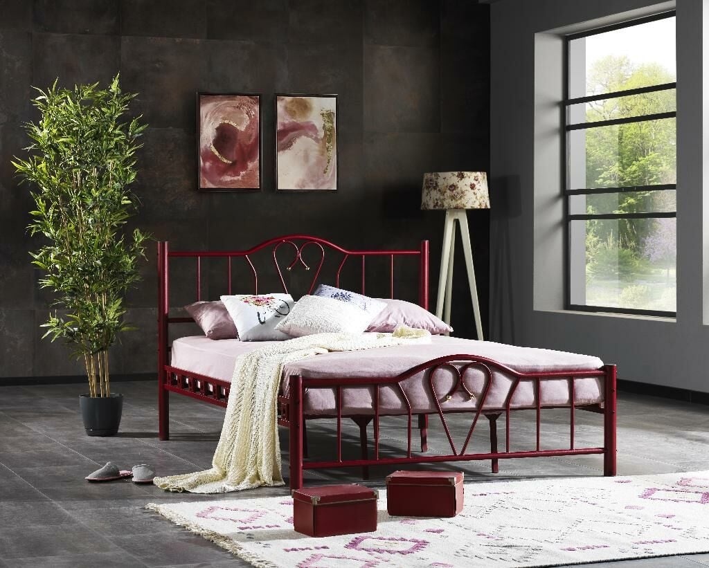 Orkide Metal Karyola 180x200 ARM108 Bordo