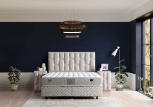 Malaga 200x200 Çift Kişilik Yatak, Baza, Başlık Seti MBL1013