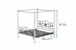 Pero Sultan Metal Karyola 150x200 ARM120