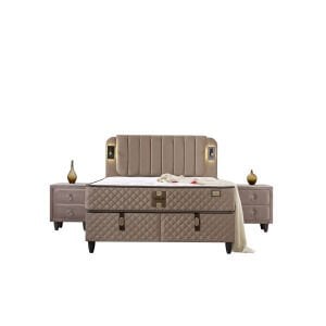 Arya 160x200 Çift Kişilik Yatak, Baza, Başlık Seti EY3009