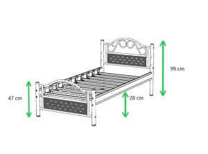 Paris Metal Karyola 90x200 ARM124
