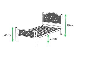 Milan Metal Karyola 90x200 ARM126
