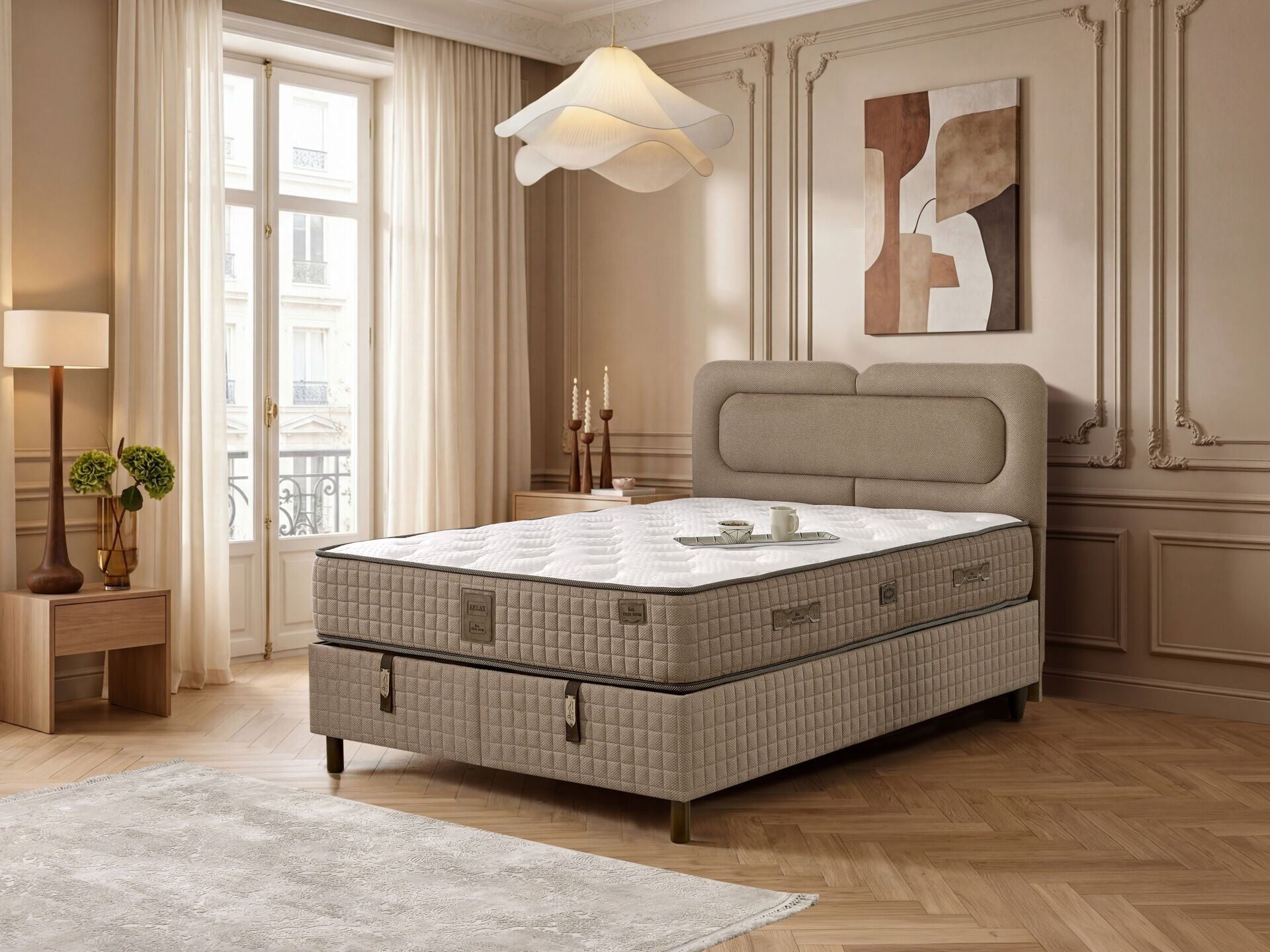 Nesta 150x200 Çift Kişilik Yatak, Baza, Başlık Seti EY3017