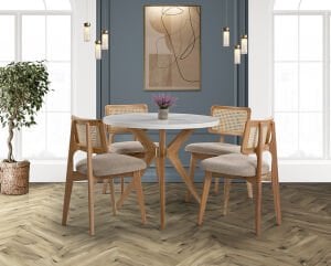 Begüm Yuvarlak Masa & Yonca Hasır Sandalye Takımı HDR1206